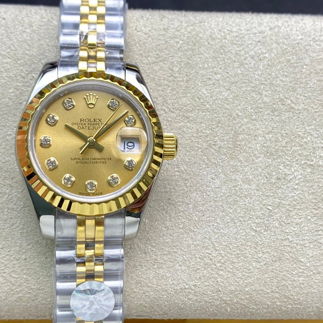 DATEJUST 28 TWO-TONE GOLD STEEL