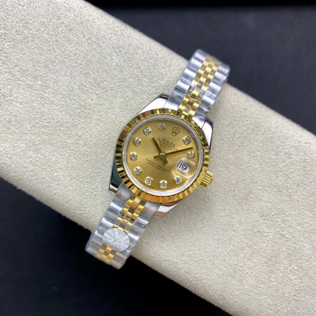 DATEJUST 28 TWO-TONE GOLD STEEL
