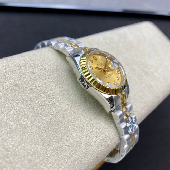 DATEJUST 28 TWO-TONE GOLD STEEL