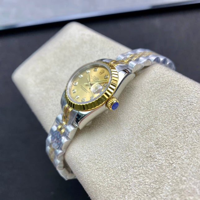 DATEJUST 28 TWO-TONE GOLD STEEL