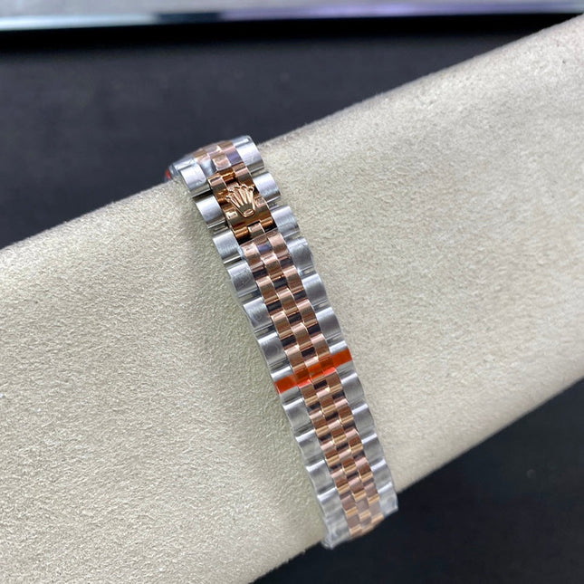 DATEJUST 28 TWO-TONE PINK GOLD STEEL