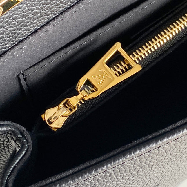 MADELEINE BLACK MONOGRAM EMPREINTE LEATHER