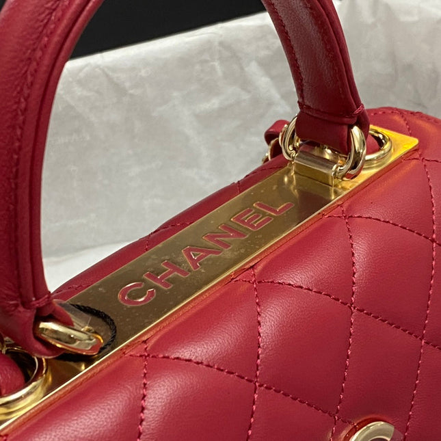 CC TRENDY 20CM RED LAMBSKIN GOLD HARDWARE