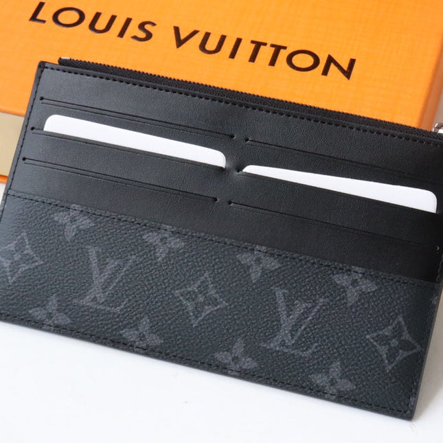 LV SLIM PURSE BLUE MONOGRAM CANVAS 20CM