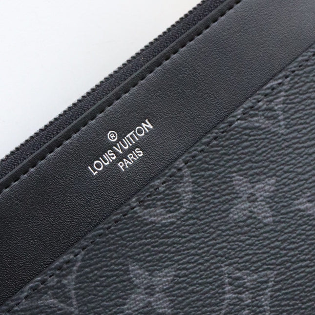 LV SLIM PURSE BLUE MONOGRAM CANVAS 20CM