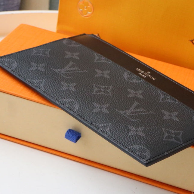LV SLIM PURSE BLUE MONOGRAM CANVAS 20CM