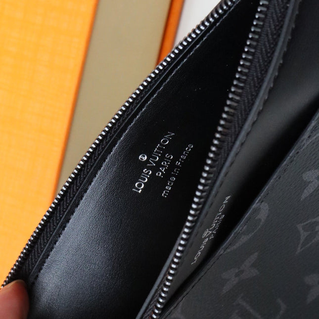 LV SLIM PURSE BLUE MONOGRAM CANVAS 20CM