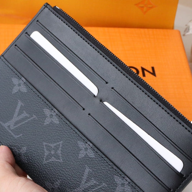 LV SLIM PURSE BLUE MONOGRAM CANVAS 20CM