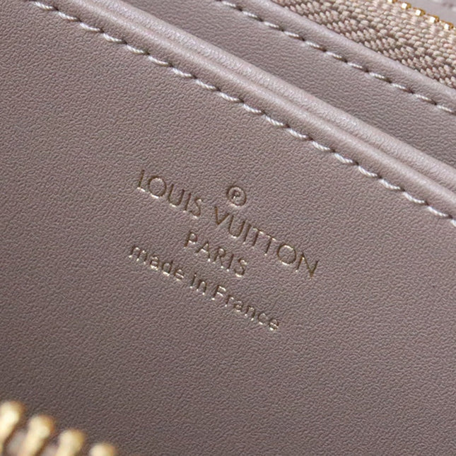 ZIPPY WALLET 19 BEIGE EMBOSSED LAMBSKIN