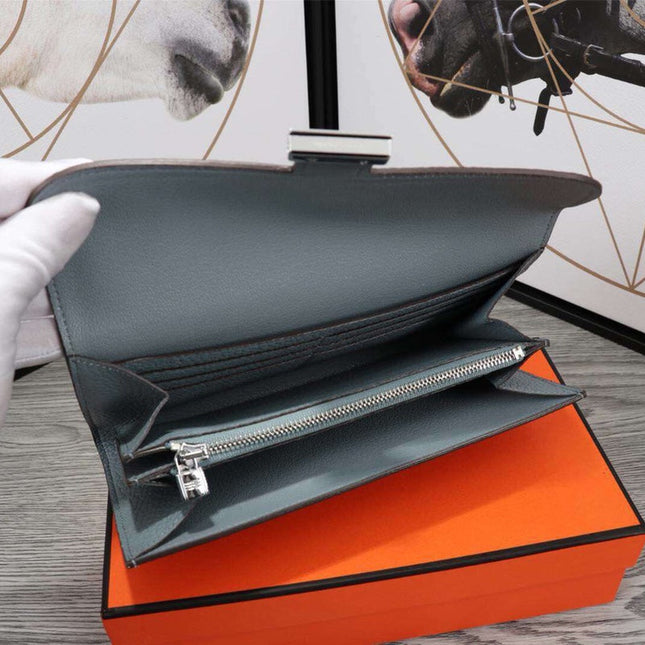 HM CLUTCH CONSTANCE 20.5 ICEBERG CALFSKIN SILVER HARDWARE