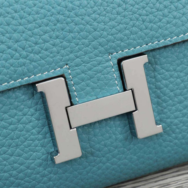 HM CLUTCH CONSTANCE 20.5 SAPPHIRE CALFSKIN SILVER HARDWARE