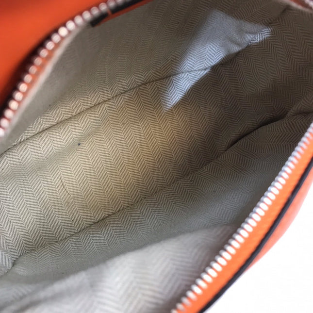 LOE MINI 18 PUZZLE BAG IN VIVID ORANGE CALFSKIN