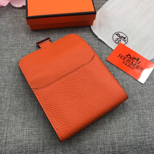 HM CONSTANCE 13 ORANGE GRAINED CALFSKIN
