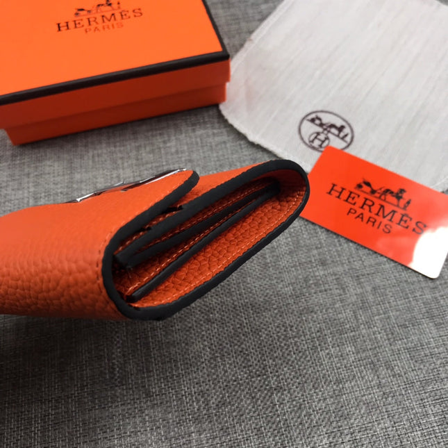 HM CONSTANCE 13 ORANGE GRAINED CALFSKIN