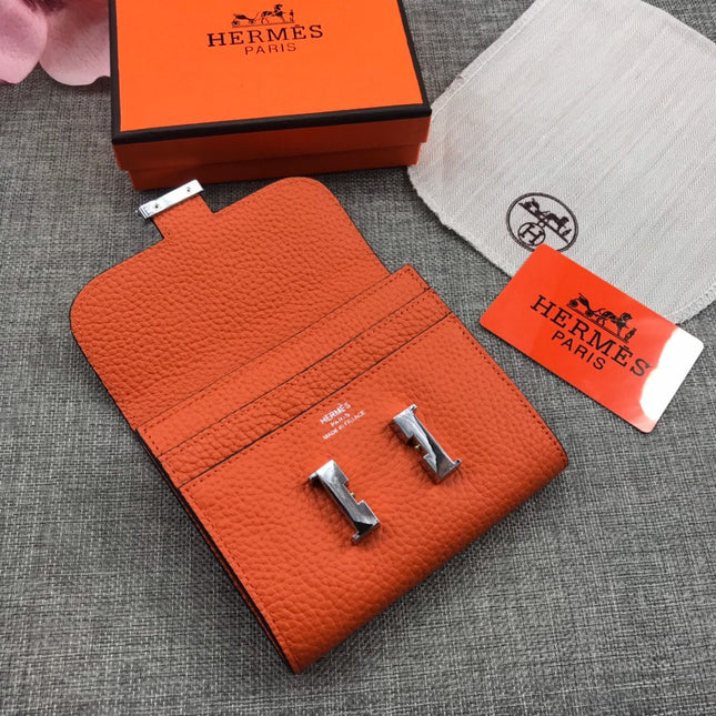 HM CONSTANCE 13 ORANGE GRAINED CALFSKIN
