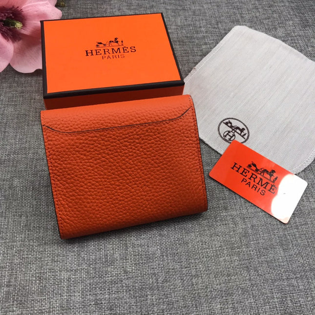 HM CONSTANCE 13 ORANGE GRAINED CALFSKIN