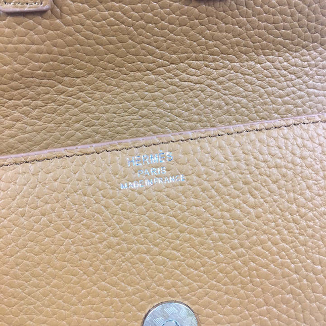 HM SNAP LOCK WALLET 19.5 SEPIA GRAINED CALFSKIN