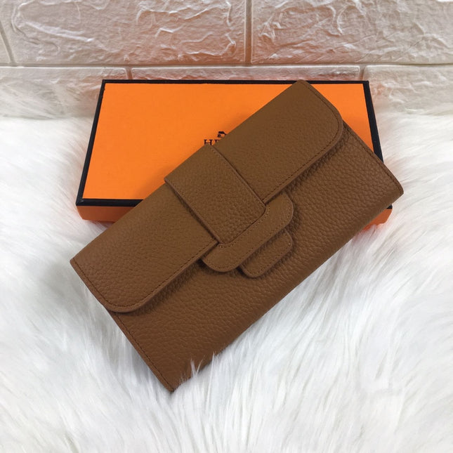 HM SNAP LOCK WALLET 19.5 SEPIA GRAINED CALFSKIN