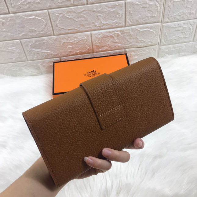 HM SNAP LOCK WALLET 19.5 SEPIA GRAINED CALFSKIN