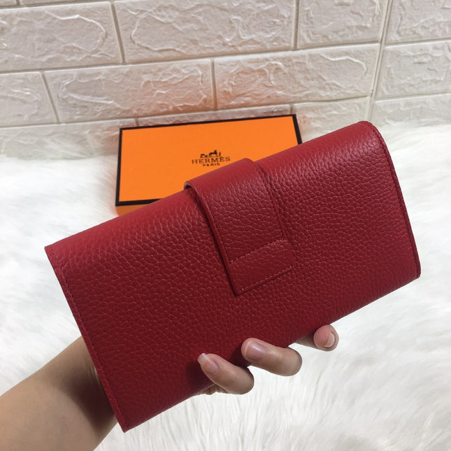 HM SNAP LOCK WALLET 19.5 RED GRAINED CALFSKIN