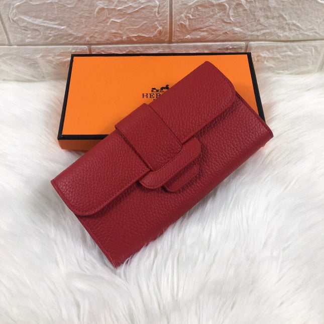 HM SNAP LOCK WALLET 19.5 RED GRAINED CALFSKIN