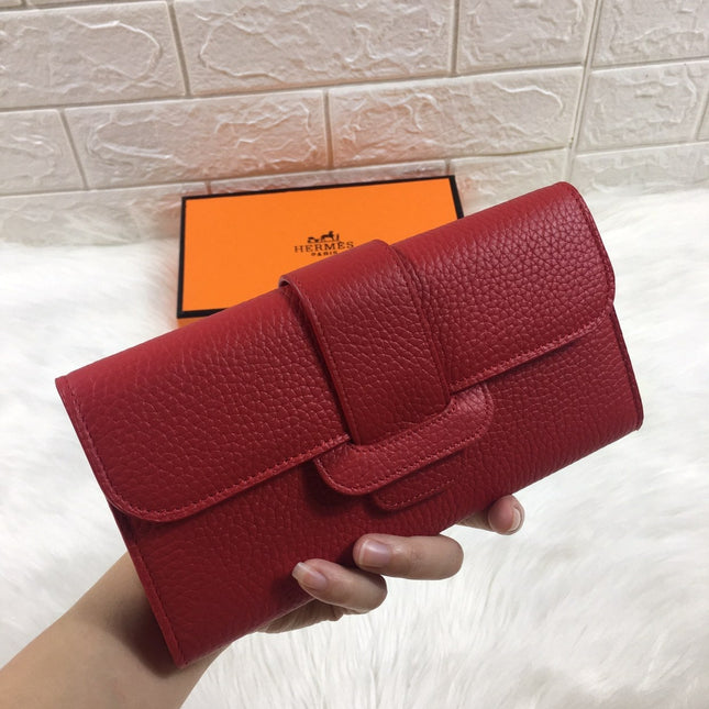 HM SNAP LOCK WALLET 19.5 RED GRAINED CALFSKIN