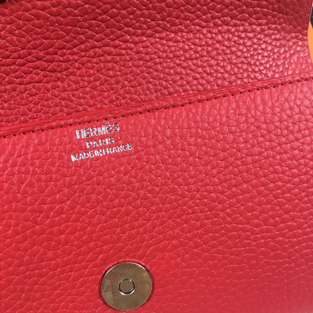 HM SNAP LOCK WALLET 19.5 RED GRAINED CALFSKIN