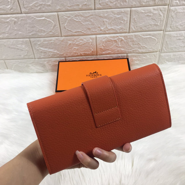 HM SNAP LOCK WALLET 19.5 ORANGE GRAINED CALFSKIN