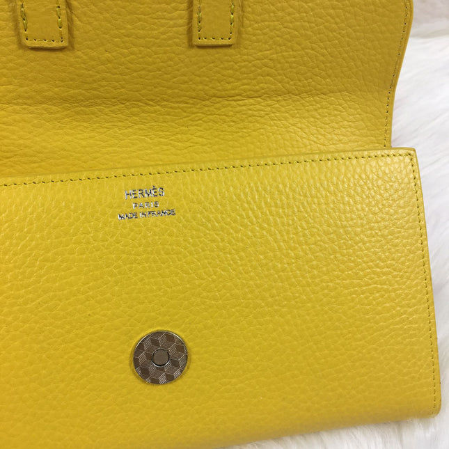 HM SNAP LOCK WALLET 19.5 LEMON GRAINED CALFSKIN