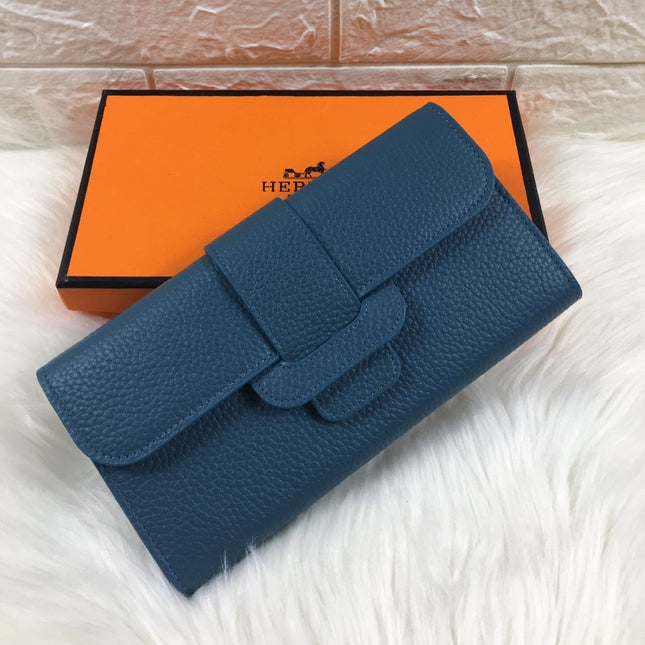 HM SNAP LOCK WALLET 19.5 AEGEAN GRAINED CALFSKIN