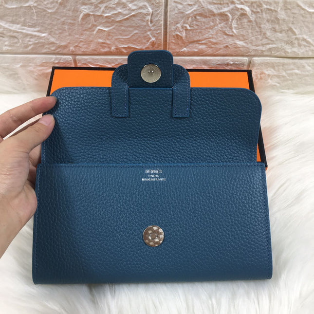 HM SNAP LOCK WALLET 19.5 AEGEAN GRAINED CALFSKIN