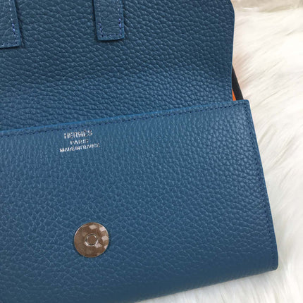 HM SNAP LOCK WALLET 19.5 AEGEAN GRAINED CALFSKIN