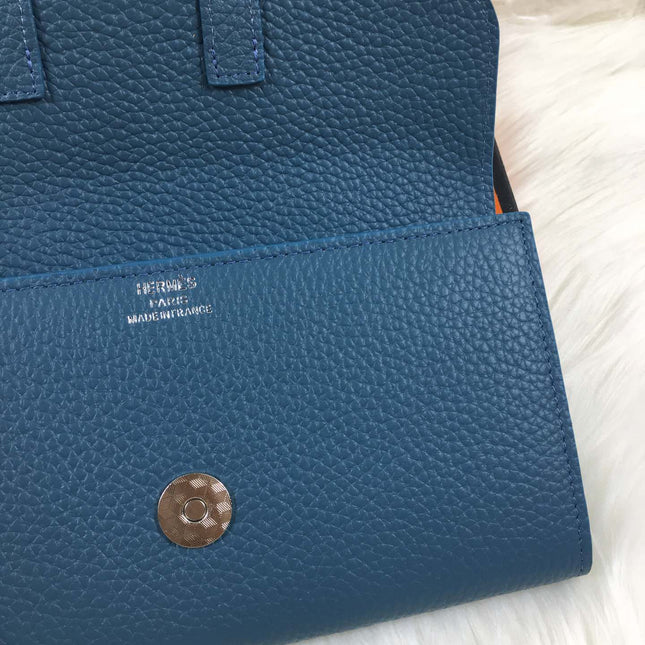 HM SNAP LOCK WALLET 19.5 AEGEAN GRAINED CALFSKIN