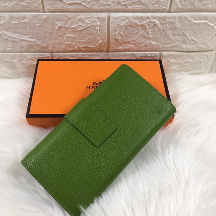 HM SNAP LOCK WALLET 19.5 GREEN GRAINED CALFSKIN
