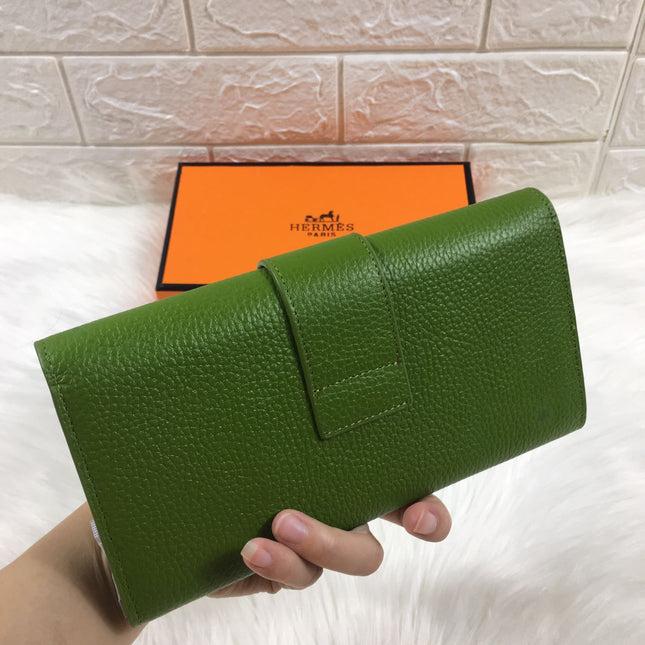 HM SNAP LOCK WALLET 19.5 GREEN GRAINED CALFSKIN