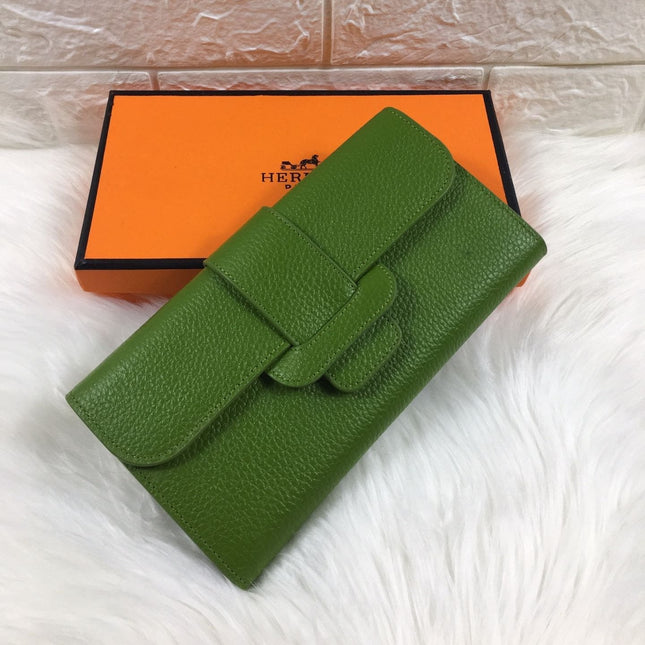 HM SNAP LOCK WALLET 19.5 GREEN GRAINED CALFSKIN