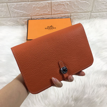 HM DOGON WALLET 20 ORANGE GRAINED CALFSKIN