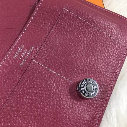 HM DOGON WALLET 20 BURGUNDY GRAINED CALFSKIN