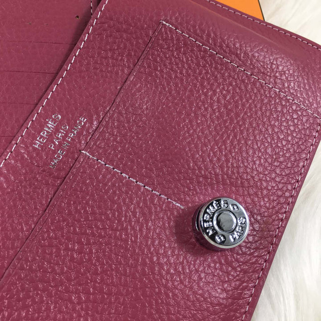 HM DOGON WALLET 20 BURGUNDY GRAINED CALFSKIN