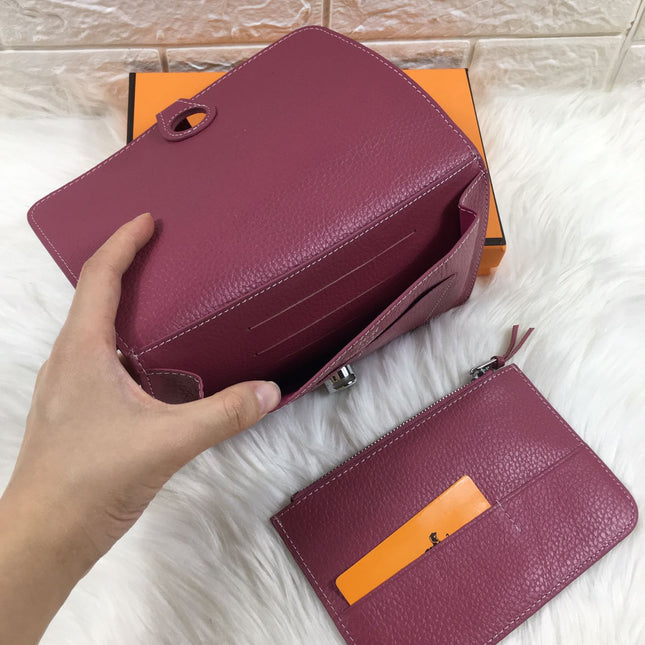 HM DOGON WALLET 20 BURGUNDY GRAINED CALFSKIN
