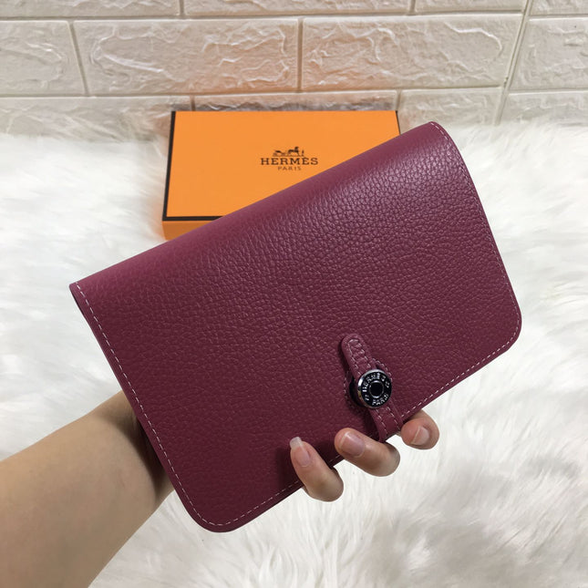 HM DOGON WALLET 20 BURGUNDY GRAINED CALFSKIN