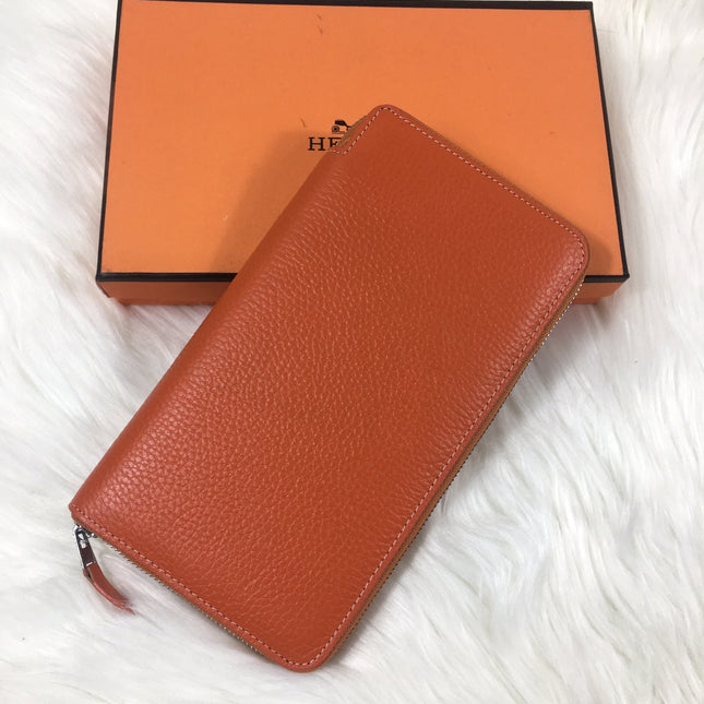 HM SILK'IN CLASSIC WALLET 20 ORANGE GRAINED CALFSKIN