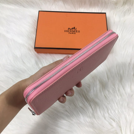 HM SILK'IN CLASSIC WALLET 20 LIGHT PINK GRAINED CALFSKIN