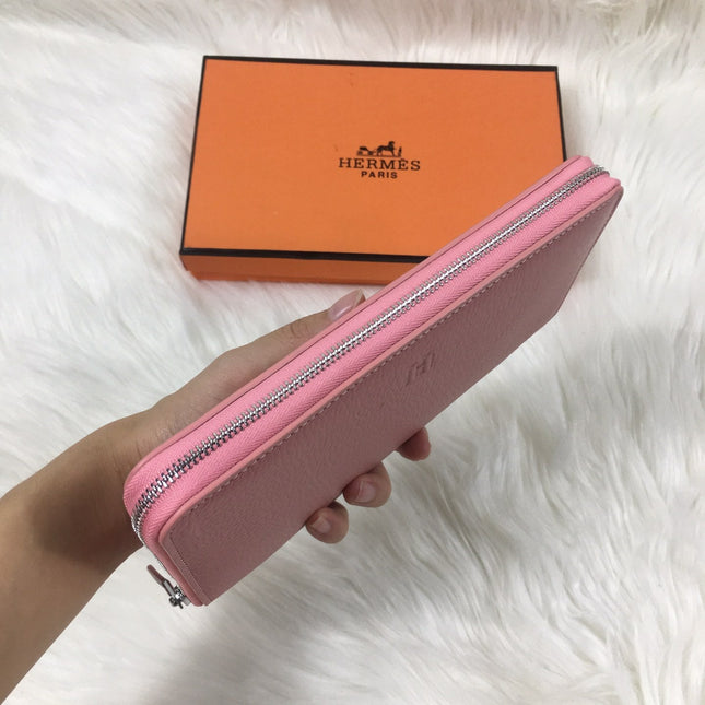 HM SILK'IN CLASSIC WALLET 20 LIGHT PINK GRAINED CALFSKIN