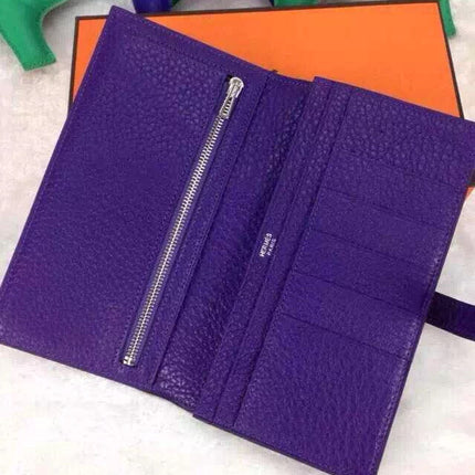 HM BEARN WALLET 17.5 PURPLE TOGO SILVER HARDWARE
