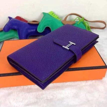 HM BEARN WALLET 17.5 PURPLE TOGO SILVER HARDWARE