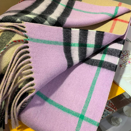 LONG SCARF 250 CM IN LIGHT PINK AND BEIGE CASHMERE 410471