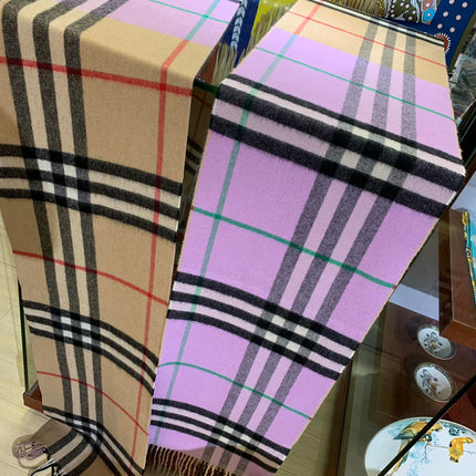 LONG SCARF 250 CM IN LIGHT PINK AND BEIGE CASHMERE 410471