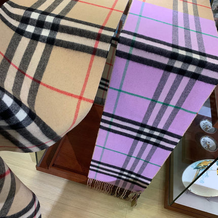 LONG SCARF 250 CM IN LIGHT PINK AND BEIGE CASHMERE 410471