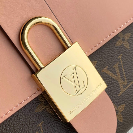 LOCKY BB 21 IN BROWN MONOGRAM CANVAS AND PEACH CALFSKIN GOLD BUCKLE
